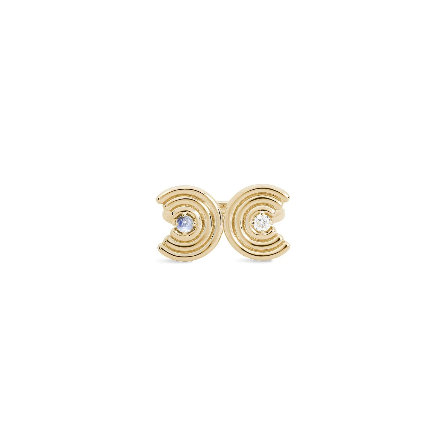 Double Revival Ring - Birthstone and Diamond