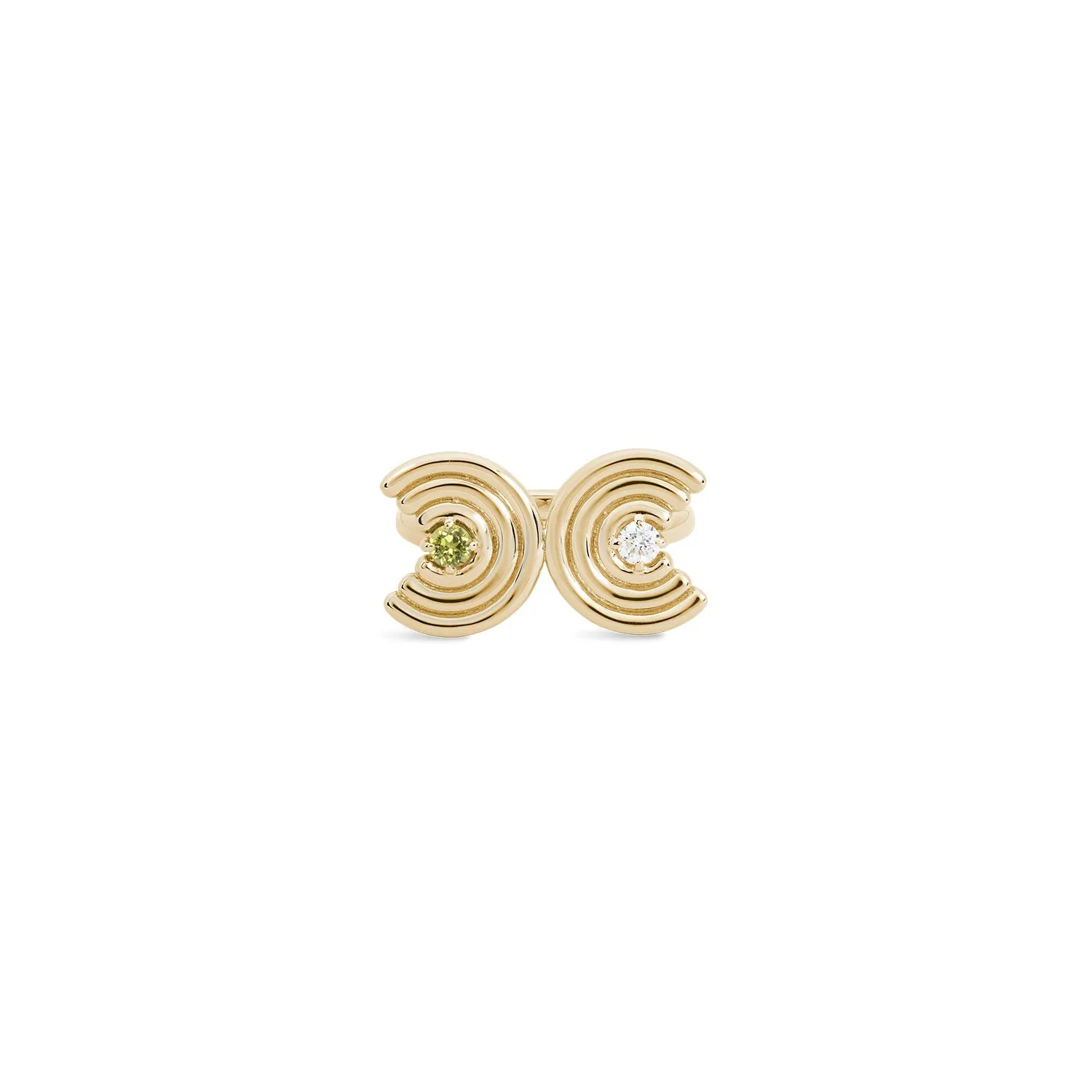 Double Revival Ring - Birthstone and Diamond