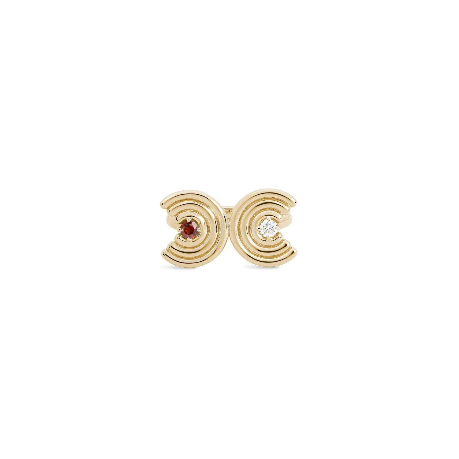 Double Revival Ring - Birthstone and Diamond