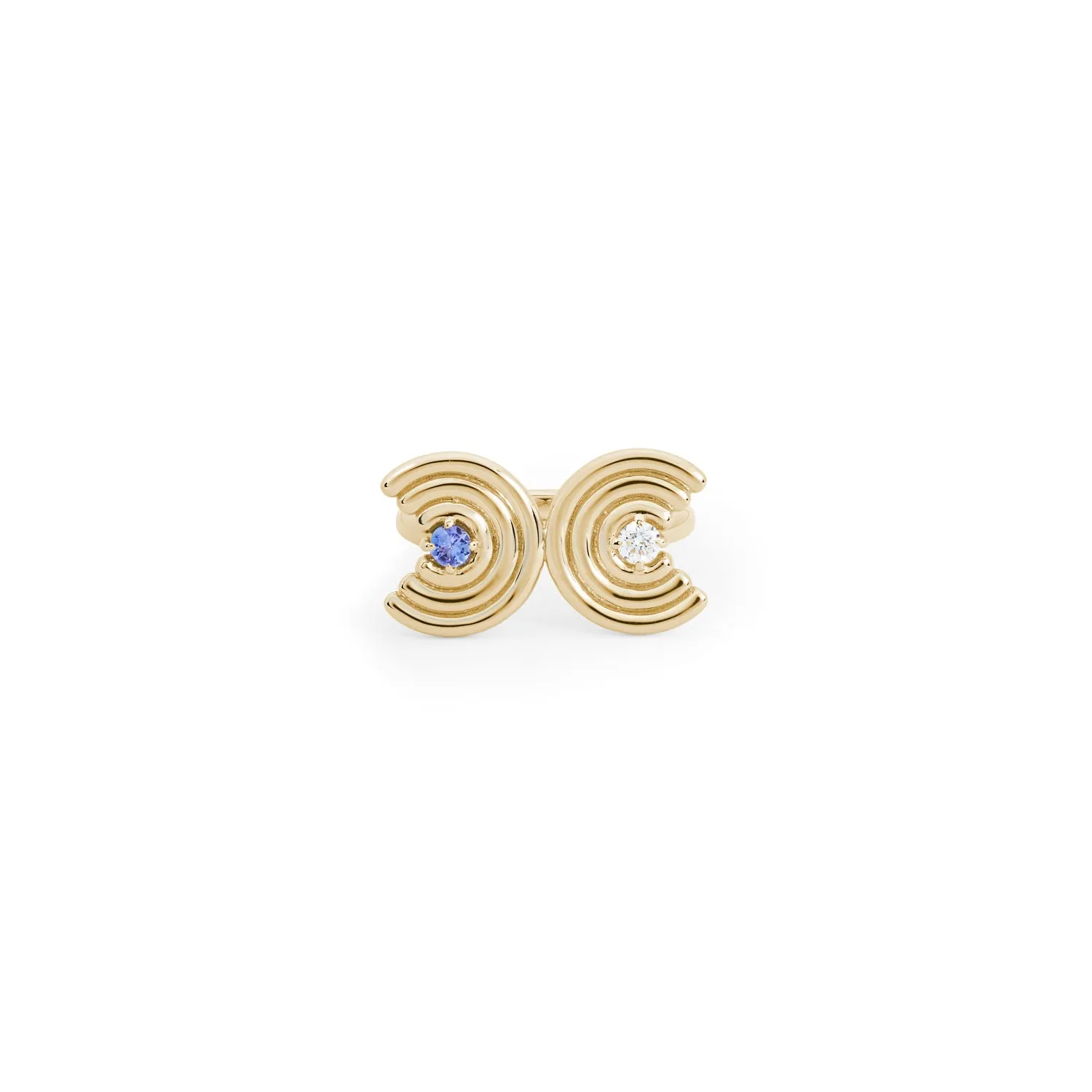 Double Revival Ring - Birthstone and Diamond