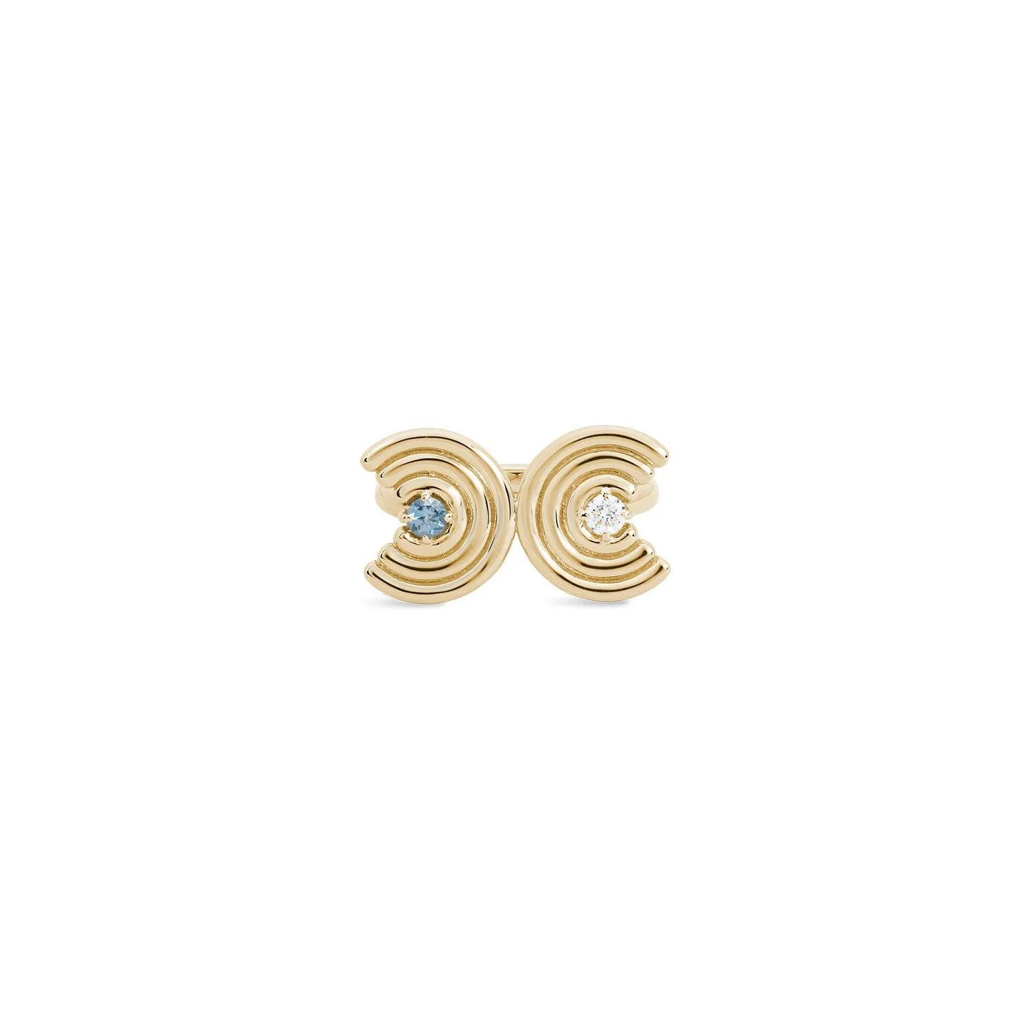 Double Revival Ring - Birthstone and Diamond