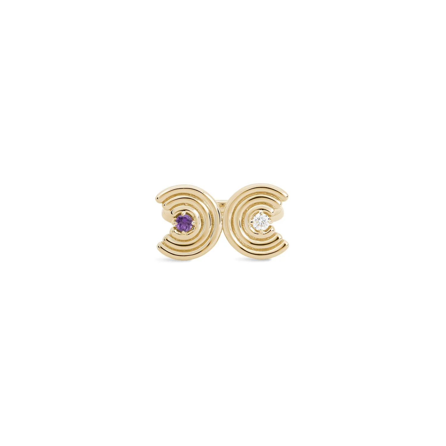 Double Revival Ring - Birthstone and Diamond