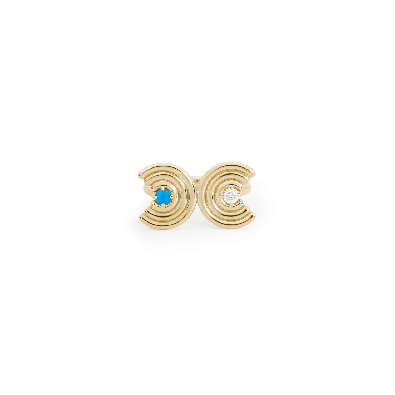 Double Revival Ring - Birthstone and Diamond