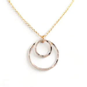 Double Ring Pendant - gold-filled