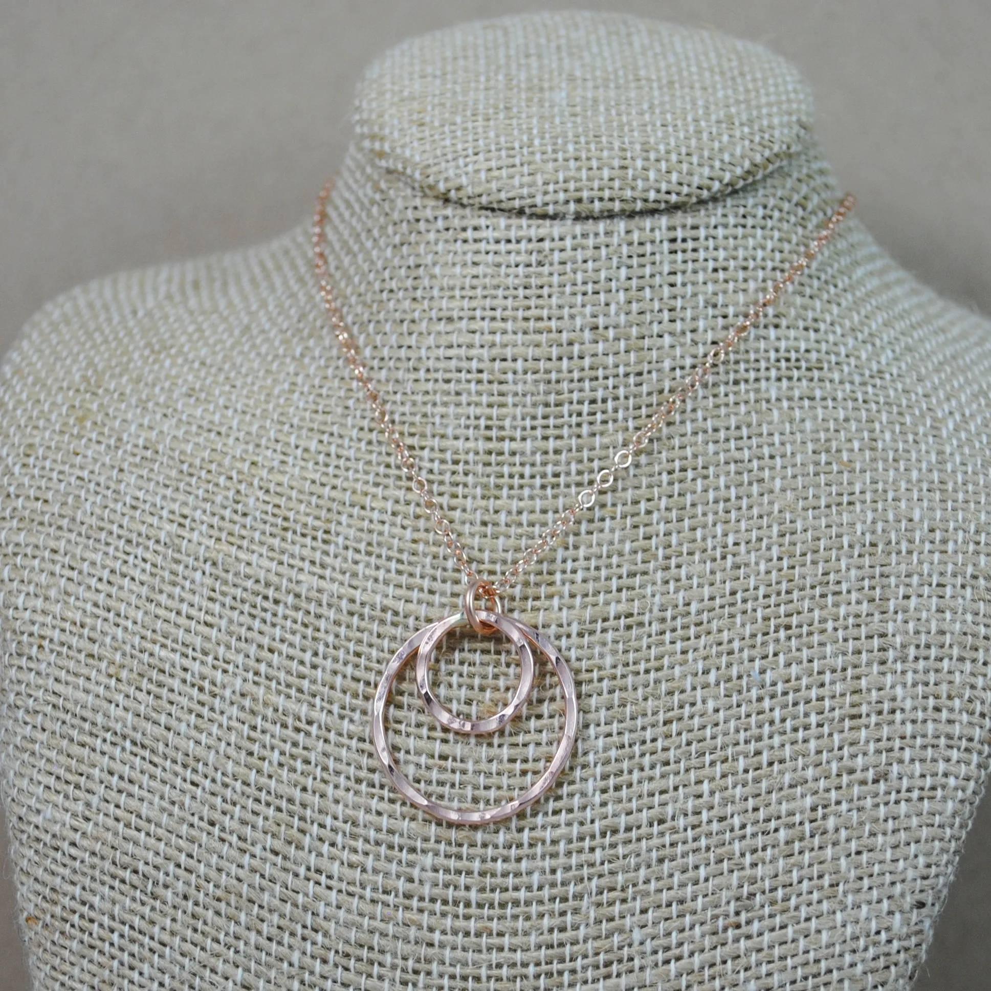 Double Ring Pendant - gold-filled