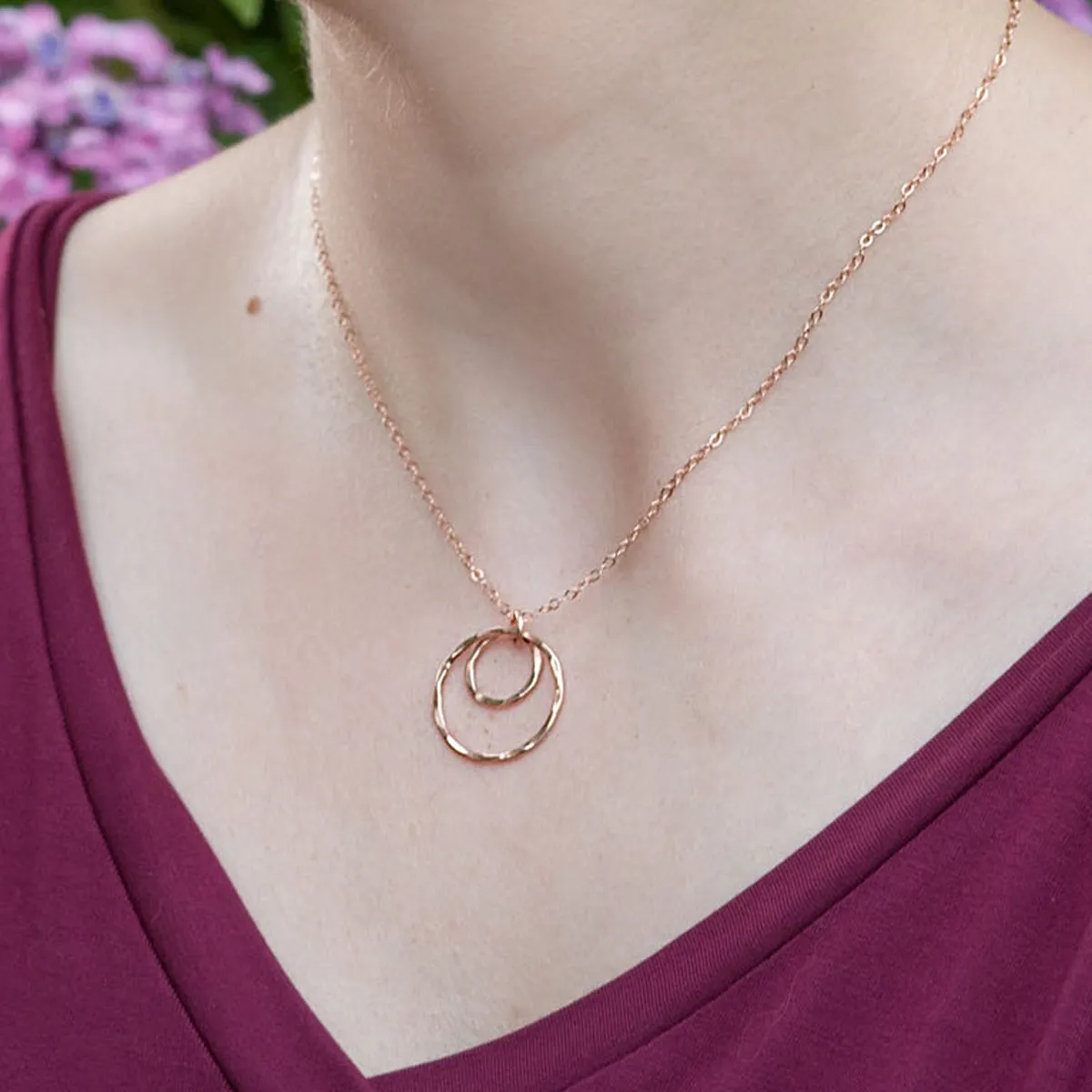Double Ring Pendant - gold-filled