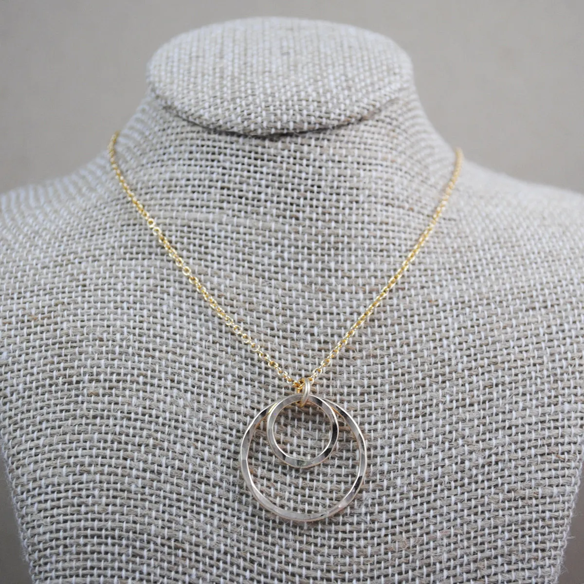 Double Ring Pendant - gold-filled