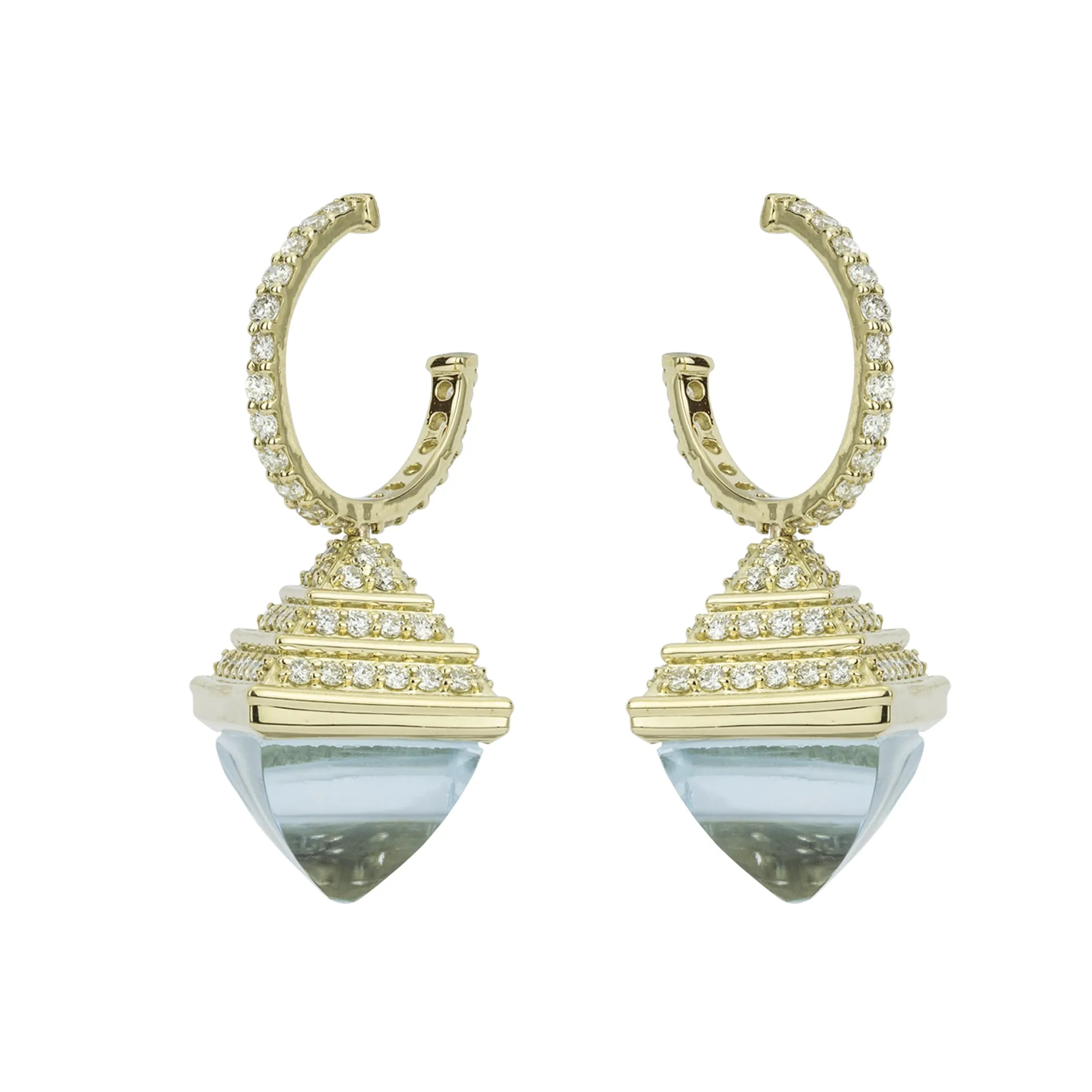 Earrings - Blue Topaz And Diamond