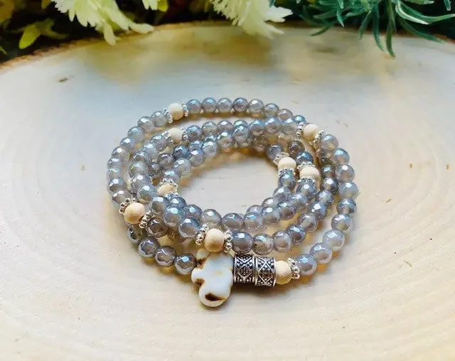 Energy Stone Wrap Bracelet/ Necklace (Mystic Agate)
