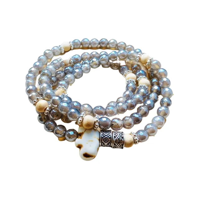 Energy Stone Wrap Bracelet/ Necklace (Mystic Agate)