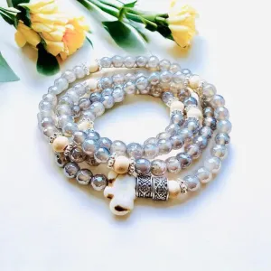 Energy Stone Wrap Bracelet/ Necklace (Mystic Agate)
