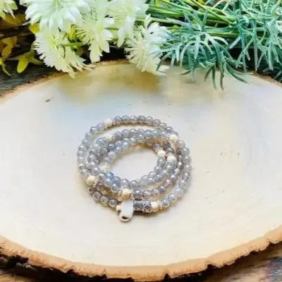Energy Stone Wrap Bracelet/ Necklace (Mystic Agate)
