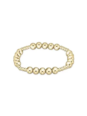 enewton Classic Blissful Pattern Gold Bead Bracelet: 3mm/6mm