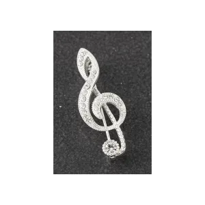 Equilibrium Silver Treble Clef Brooch