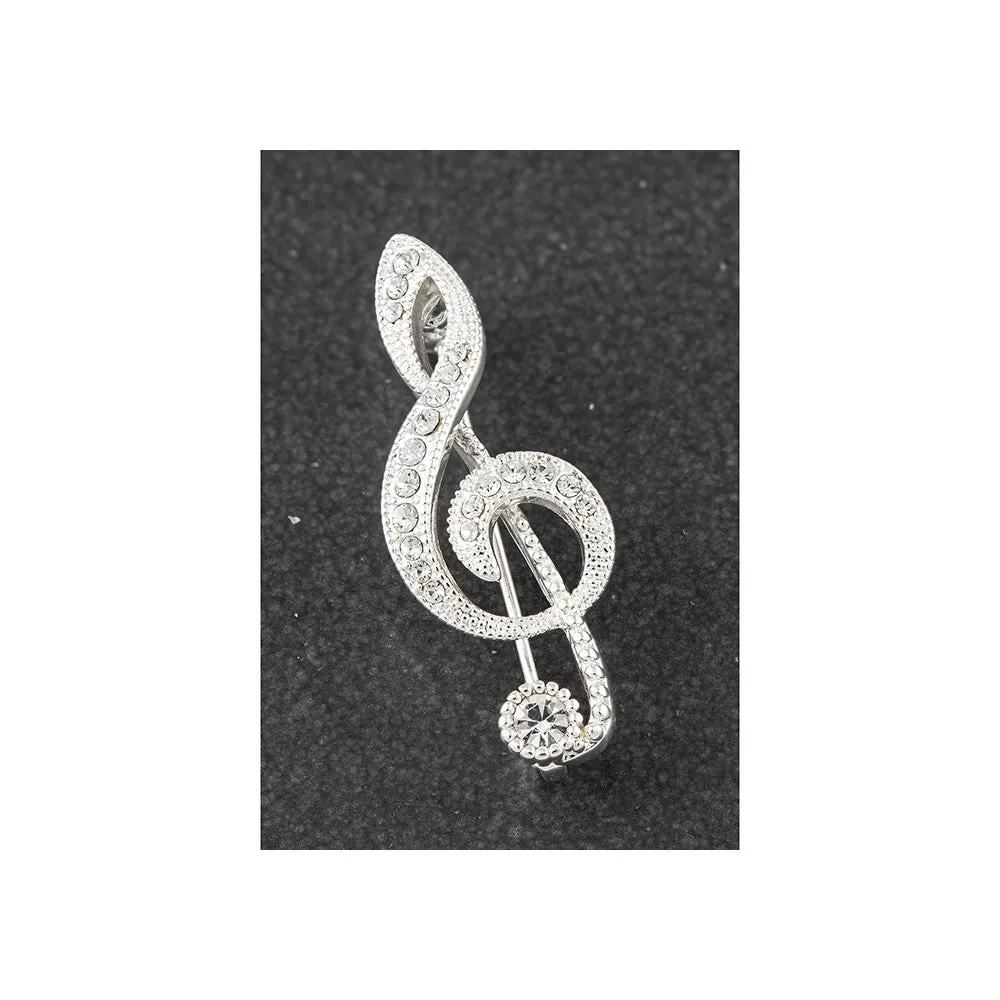 Equilibrium Silver Treble Clef Brooch