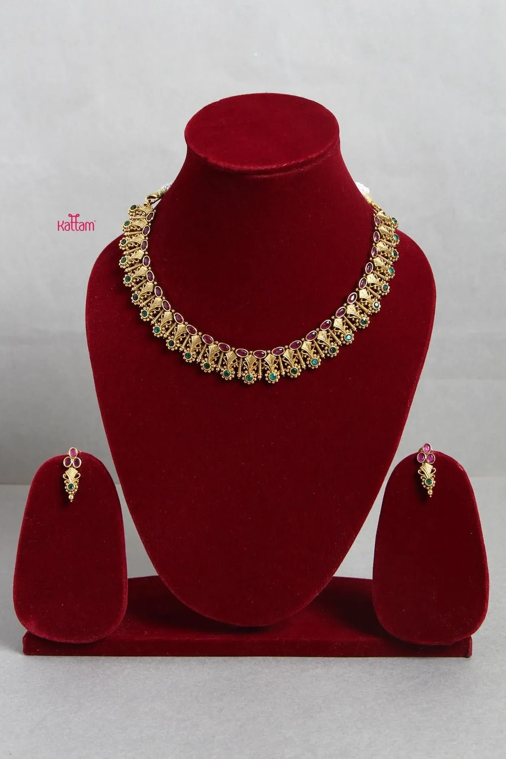 Ethnic Green Ruby Choker Necklace