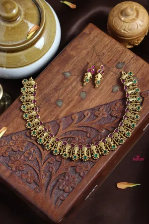 Ethnic Green Ruby Choker Necklace