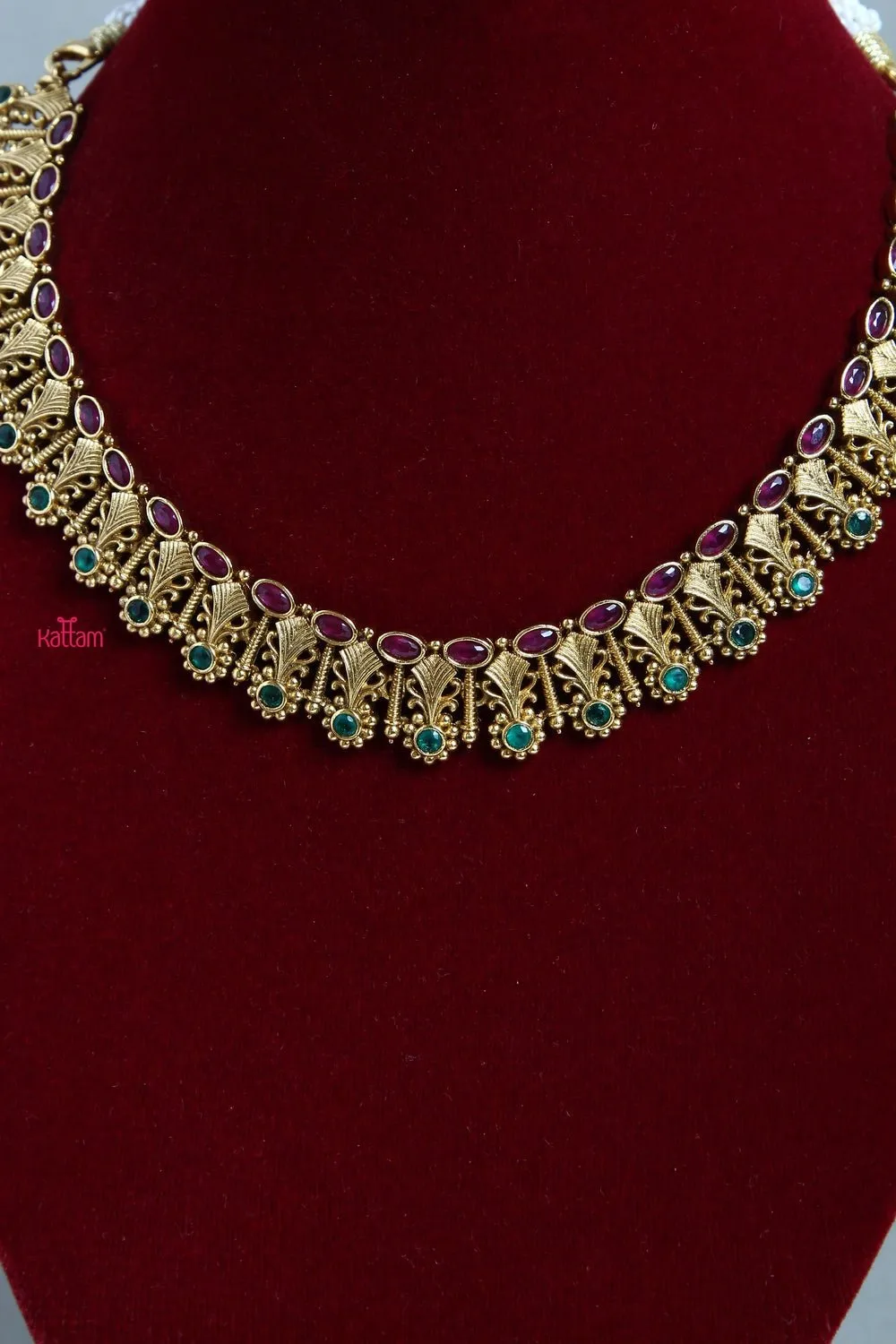 Ethnic Green Ruby Choker Necklace