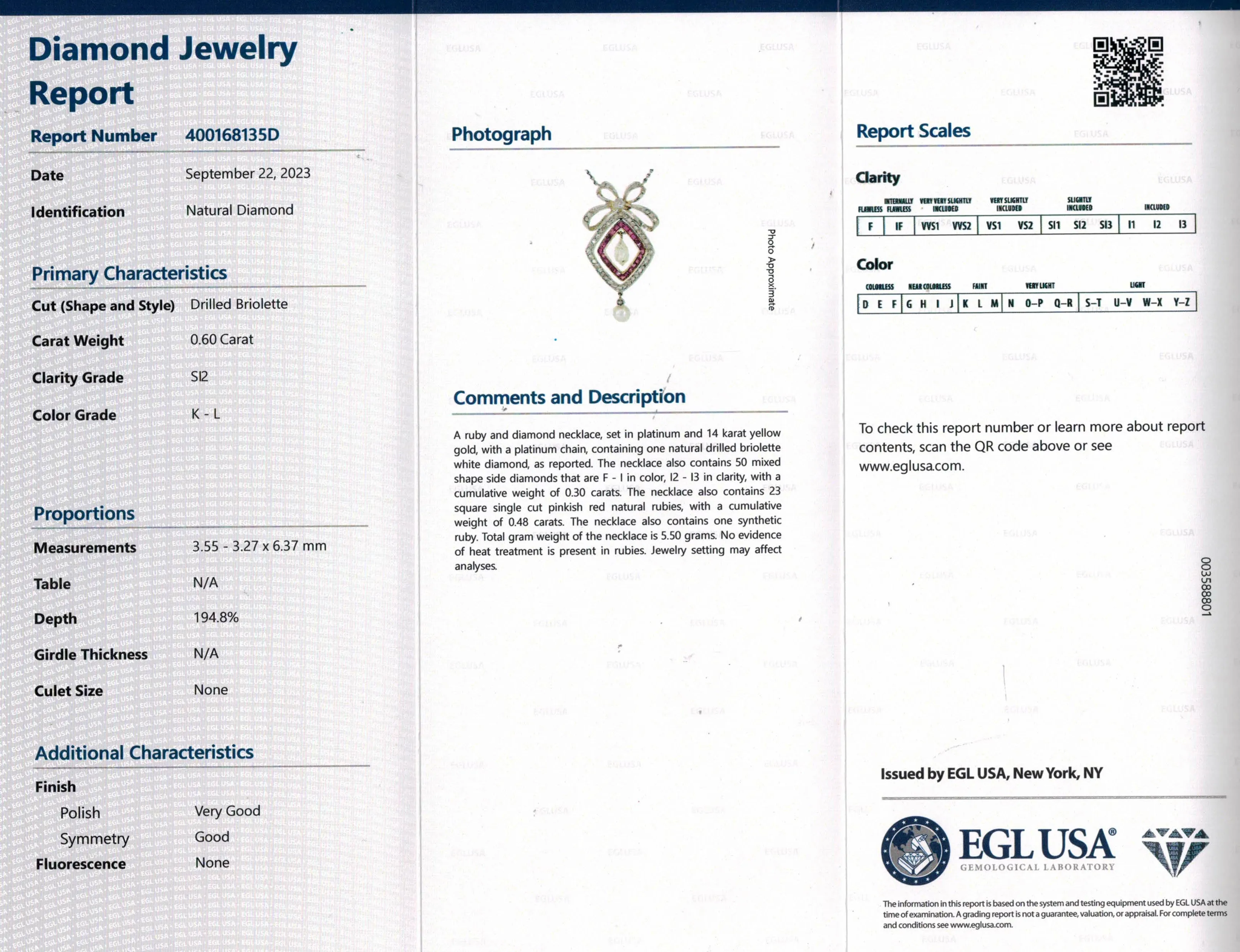 Fine GIA Natural Saltwater Pearl Ruby & Diamond Antique Edwardian Belle Époque Bow LAVALIÈRE Platinum Gold Necklace