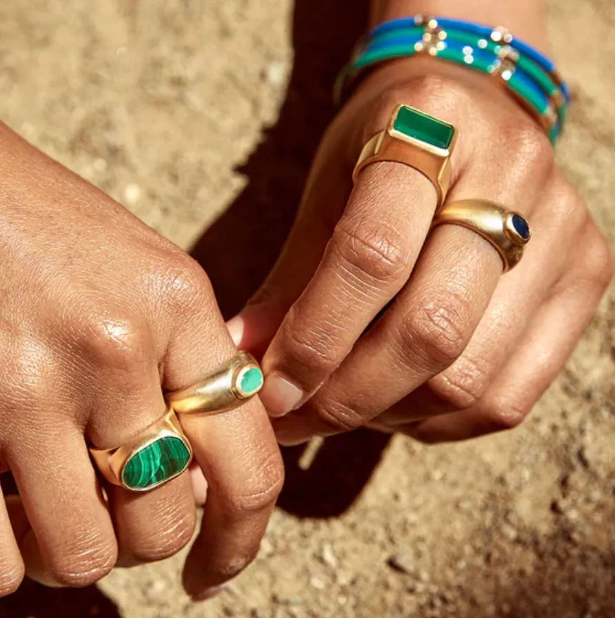 FREE-FORM MALACHITE COCKTAIL RING
