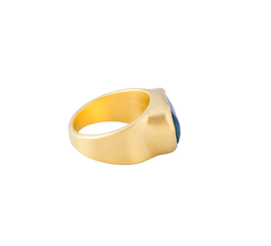 FREE-FORM MALACHITE COCKTAIL RING