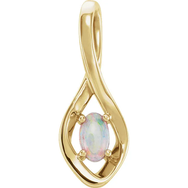 Freeform Infinity Inspired Genuine Opal Pendant or Necklace