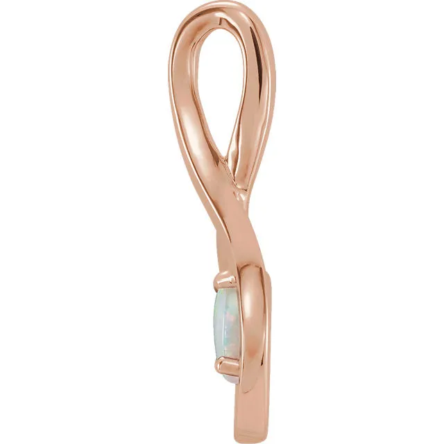 Freeform Infinity Inspired Genuine Opal Pendant or Necklace
