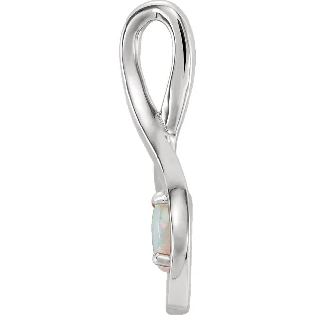 Freeform Infinity Inspired Genuine Opal Pendant or Necklace