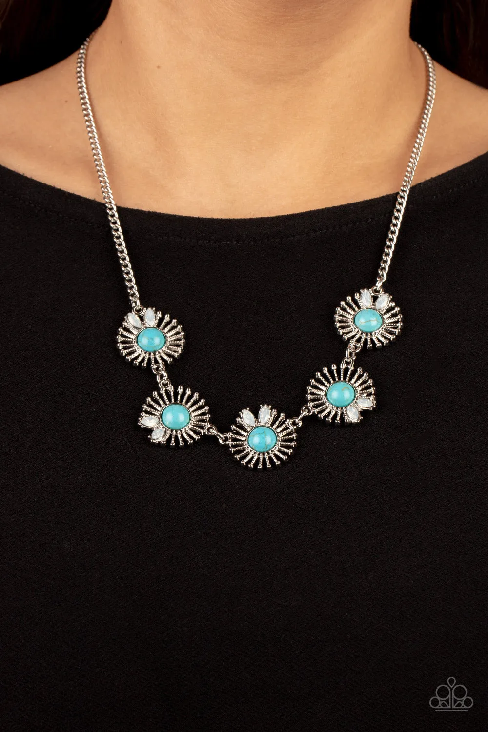 Fully Solar-Powered - Blue Necklace - Paparazzi Accessories