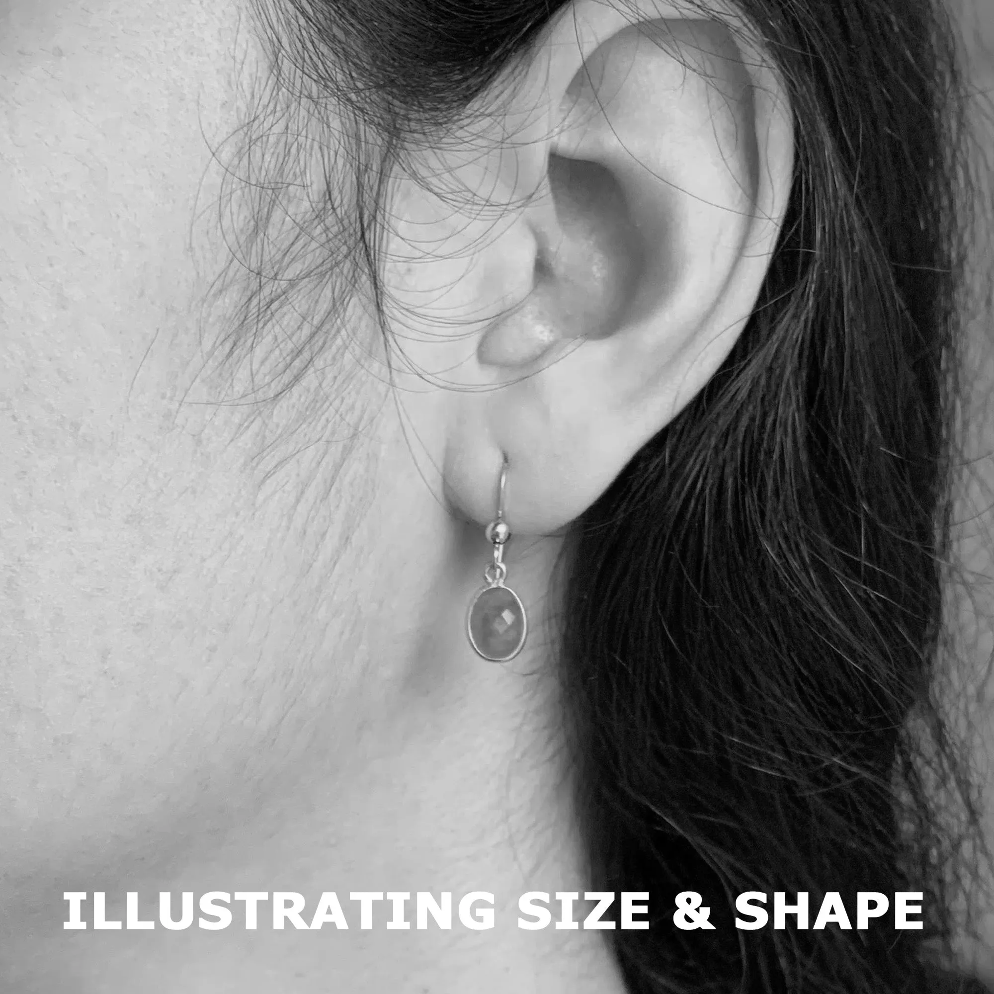 Gemstone earrings with clear quartz (rock crystal) crystal drops on silver shepherds hooks