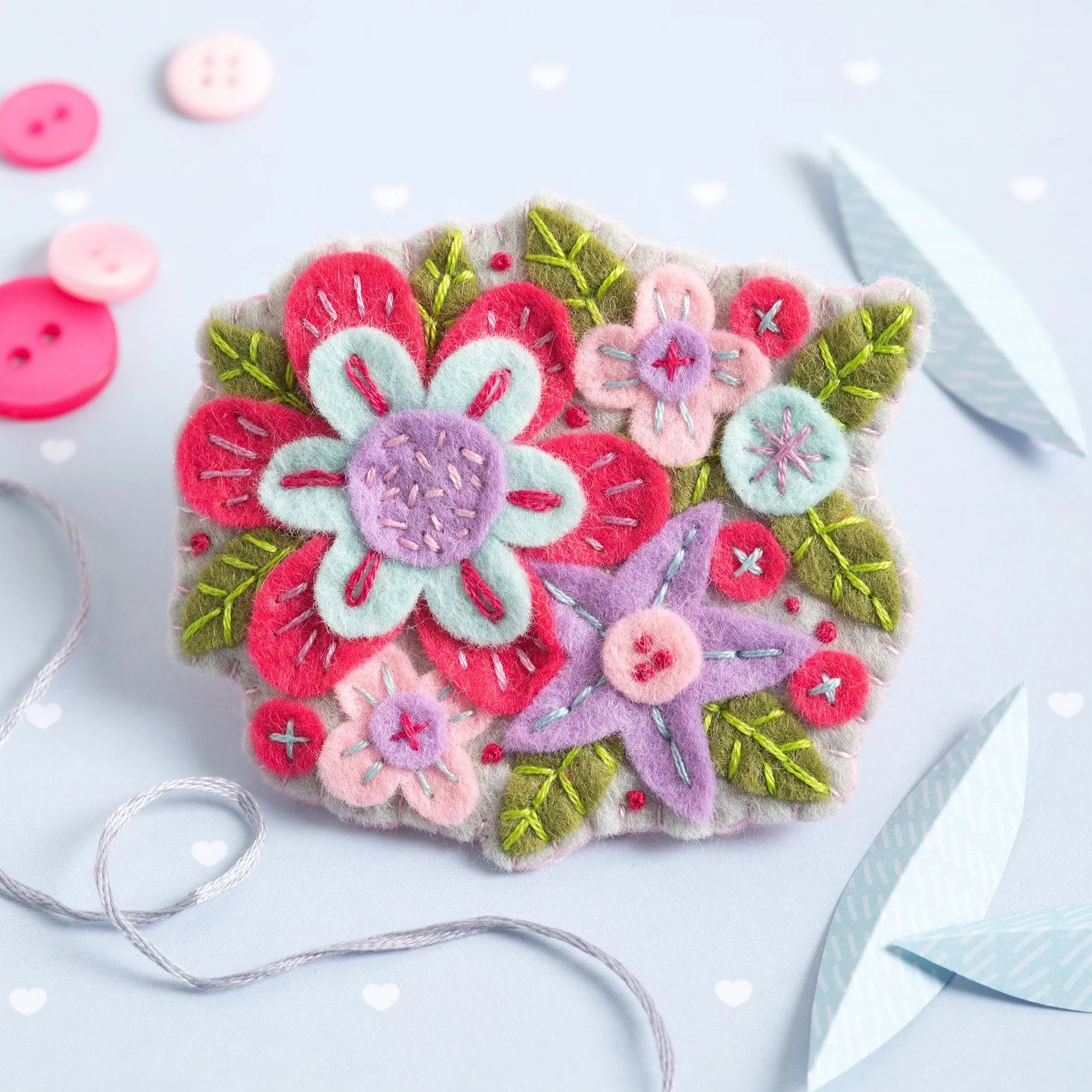 Gertrude Flower Felt Craft Brooch Kit