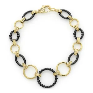 Gold and Black Ceramic Bracelet