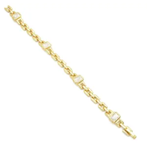 Gold CZ Chain Bracelet