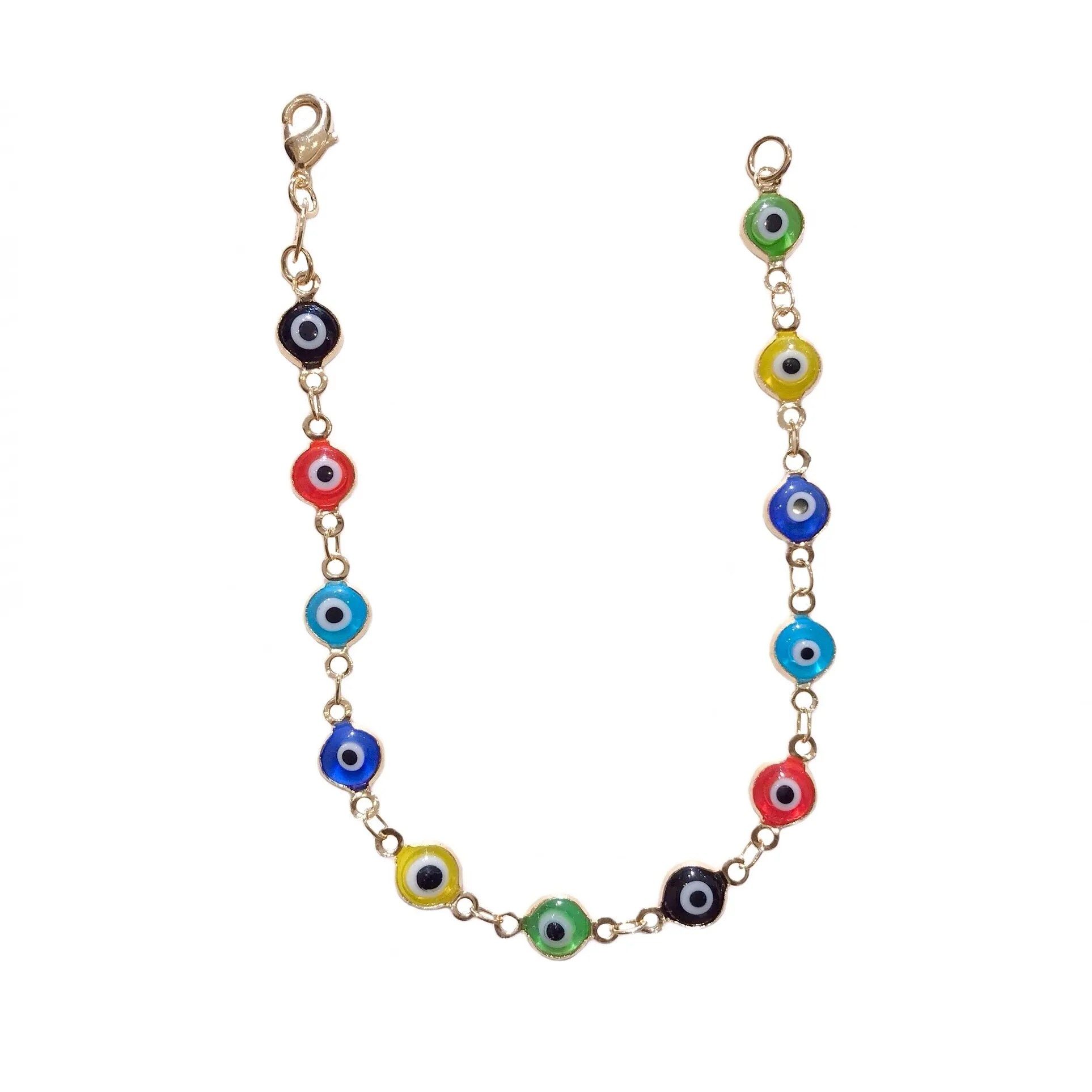Gold Filled Round Evil Eye 7” Bracelet