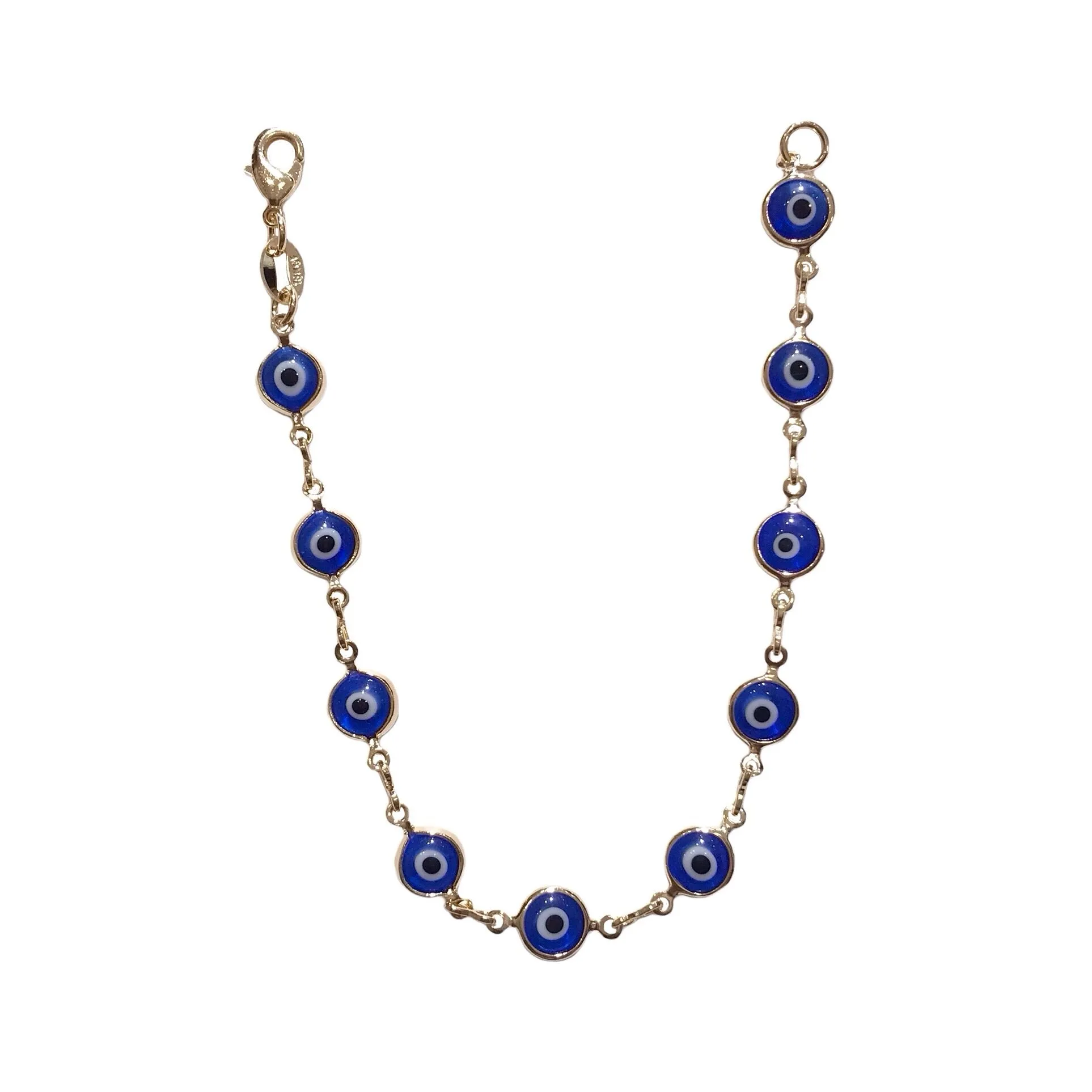 Gold Filled Round Evil Eye 7” Bracelet