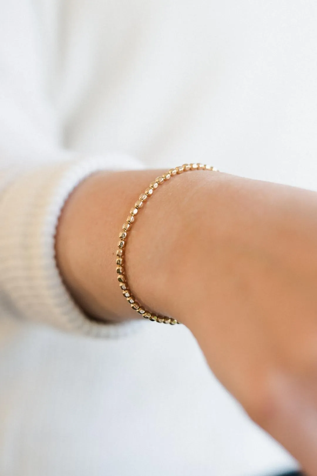 Gold Filled Square Ball Beaded Bracelet