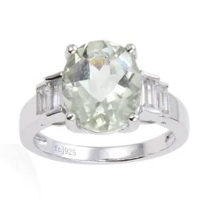 Green Amethyst Ring Cocktail Ring