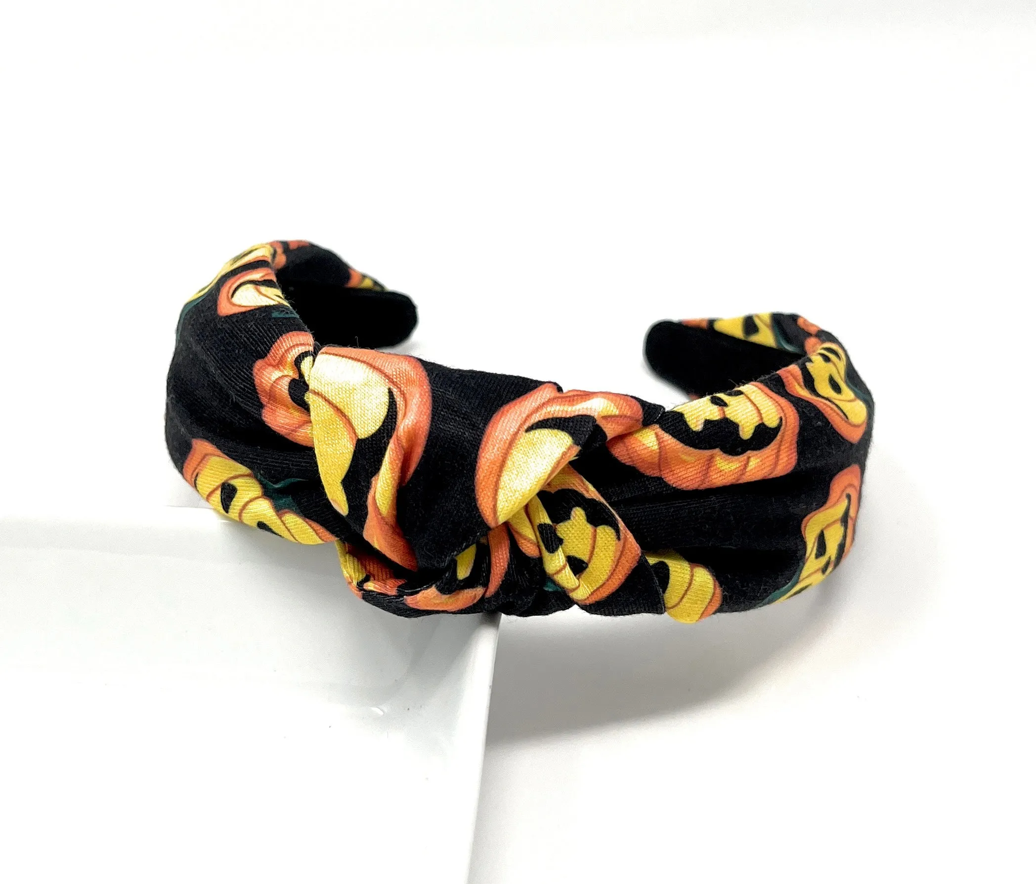 Halloween Pumpkins Knot Headband (Black)