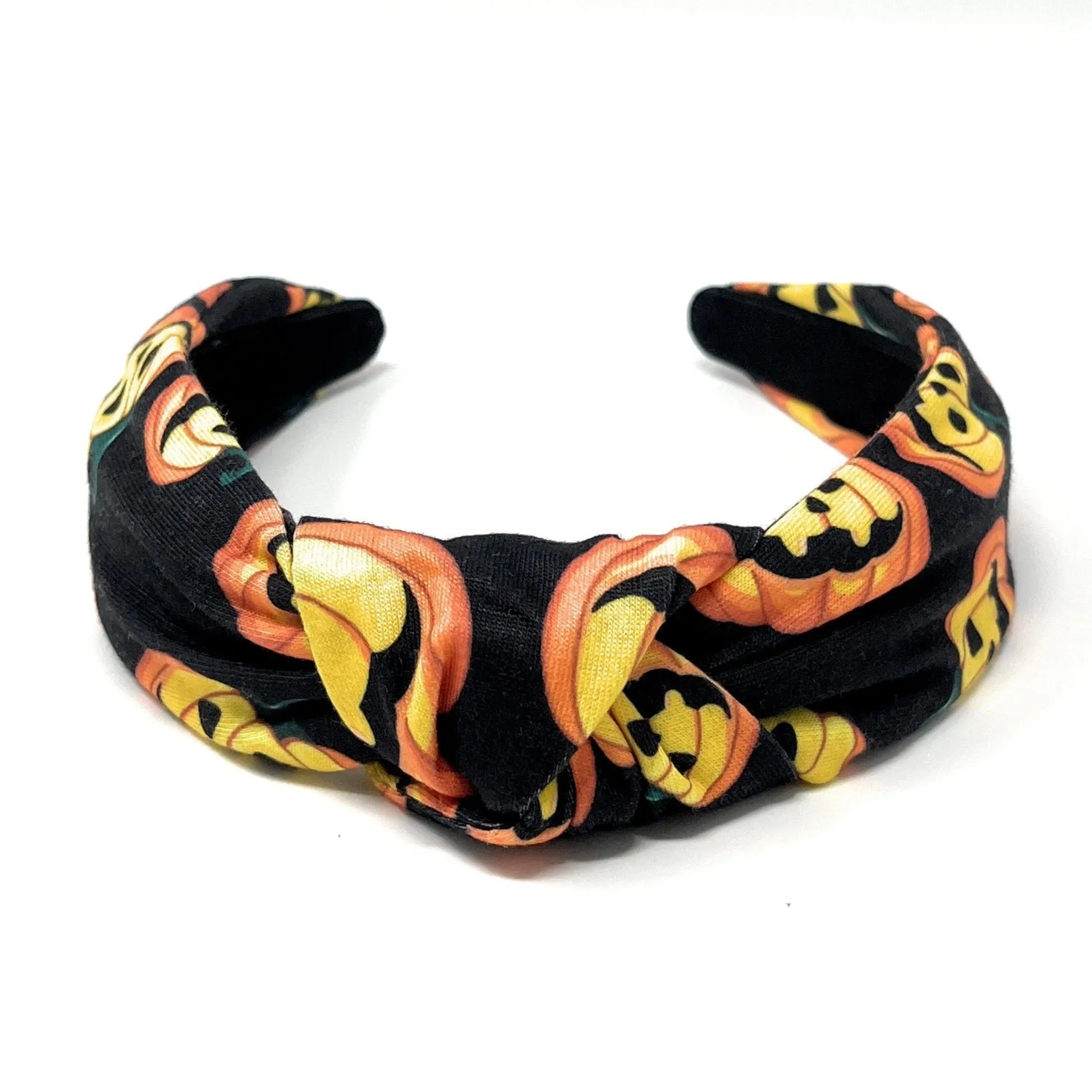 Halloween Pumpkins Knot Headband (Black)