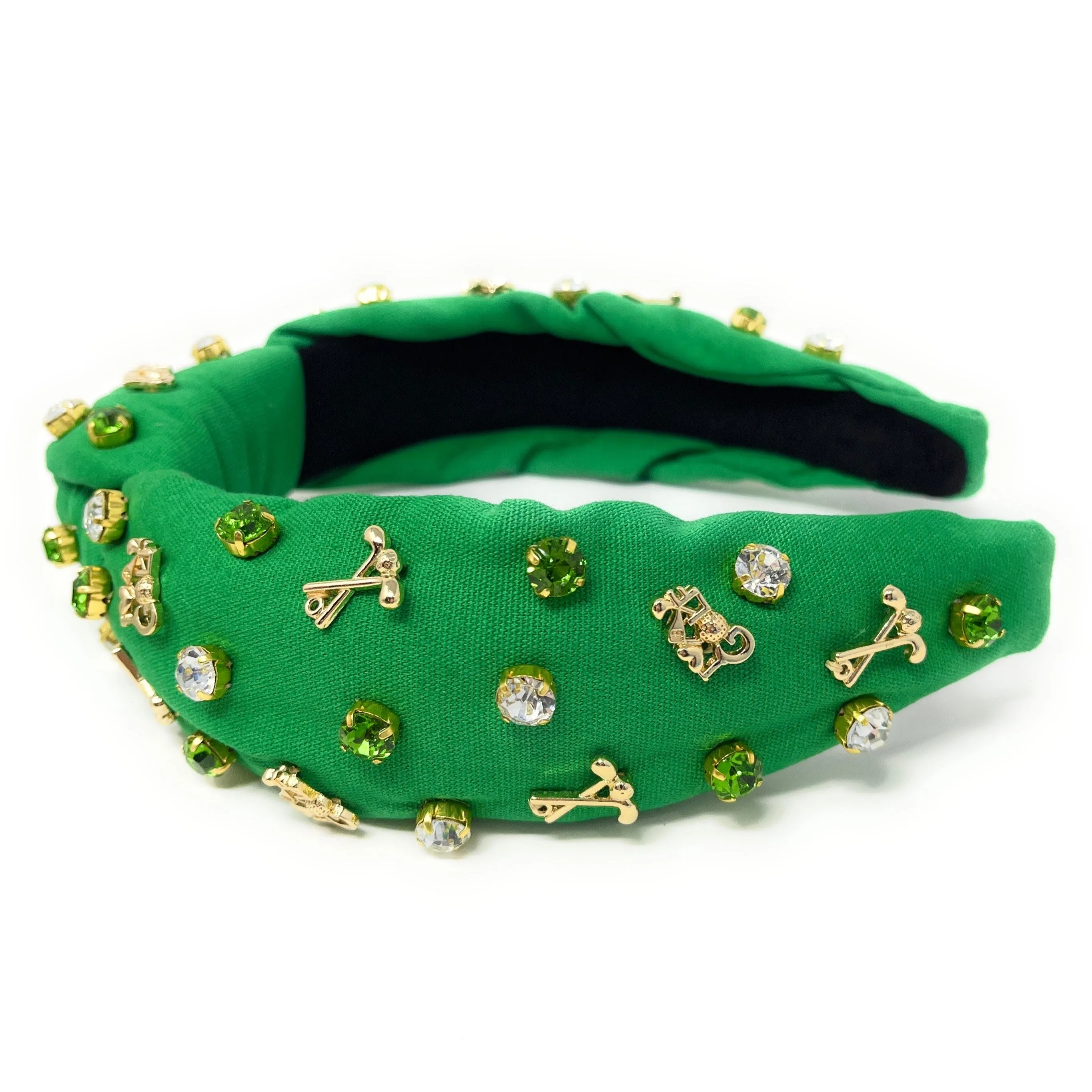 Hand Sewn Golf Jeweled Knot Headband