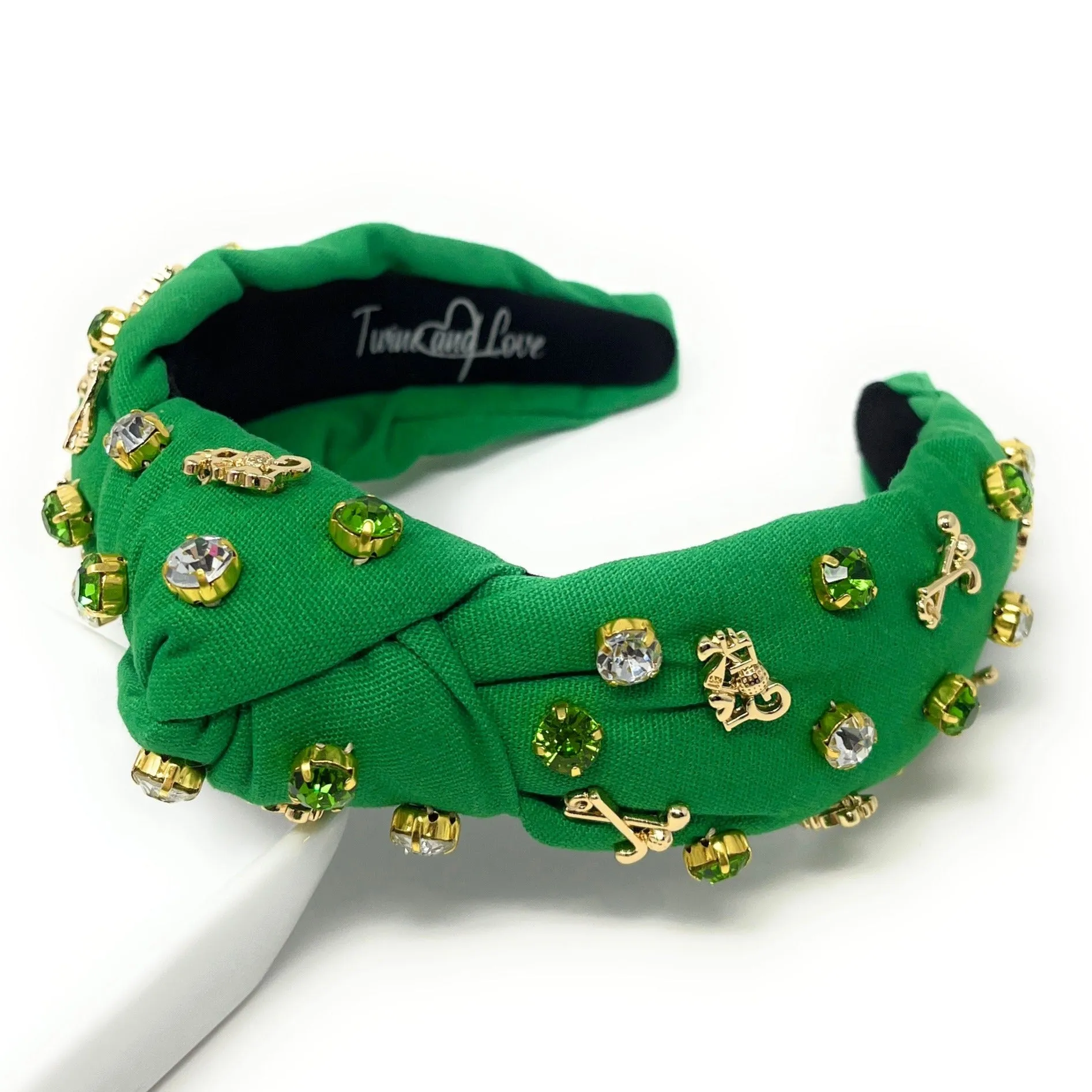 Hand Sewn Golf Jeweled Knot Headband