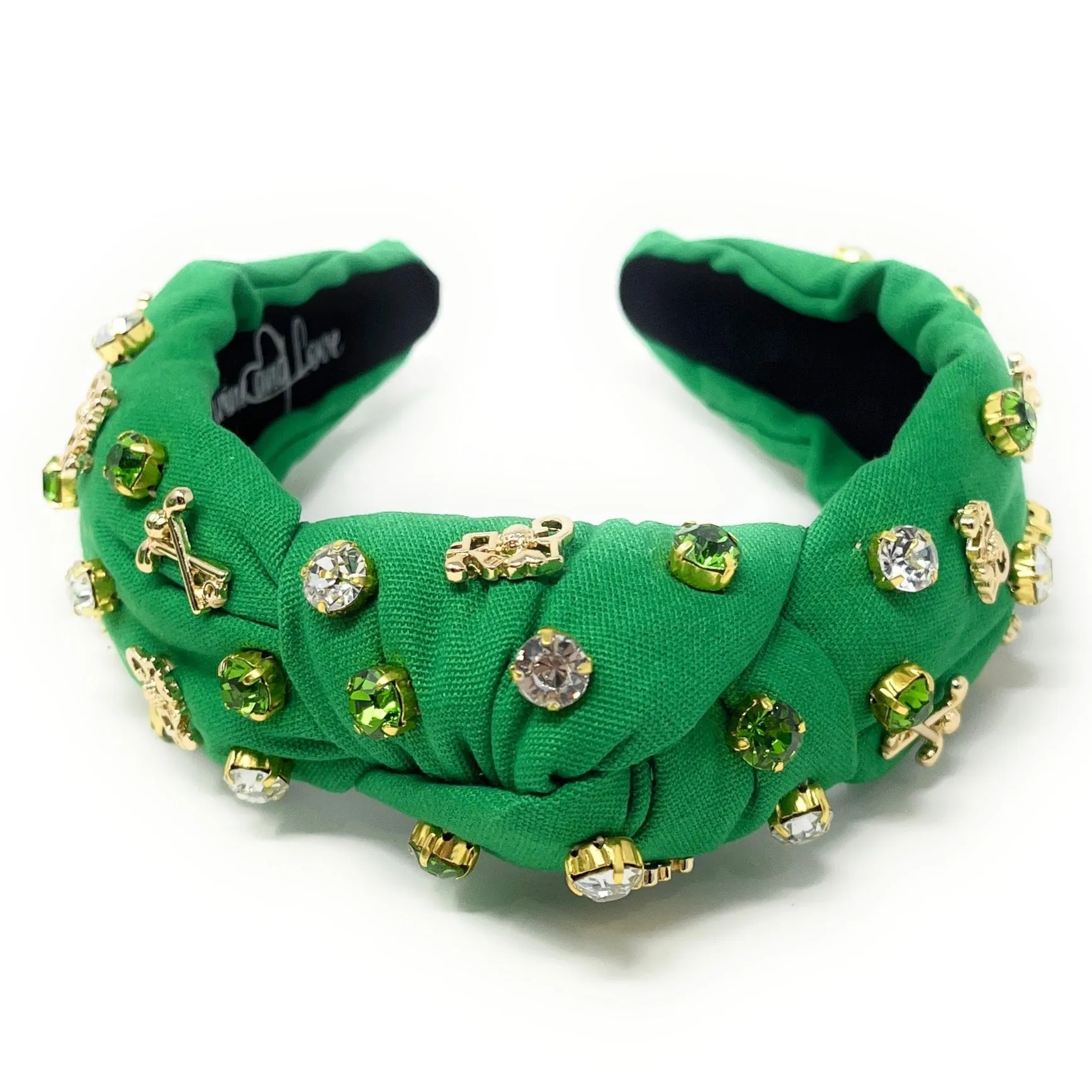 Hand Sewn Golf Jeweled Knot Headband