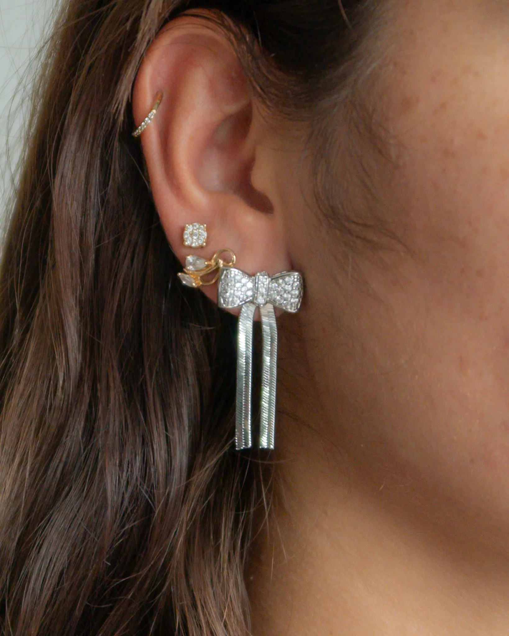 Herringbone Bow Earrings