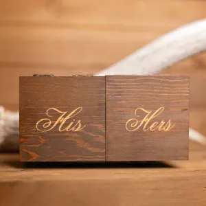 His & Hers - Wedding Ring Box (Pine)