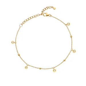 Hot Diamonds Gold Plated Sterling Silver Droplet White Topaz Bracelet