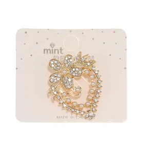 JAH46464-Rhinestone Flower Brooch