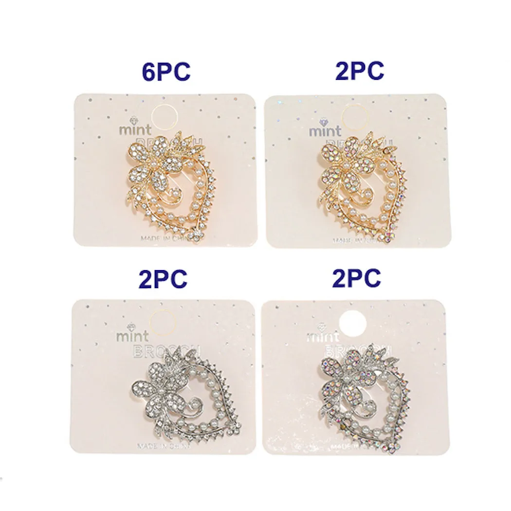 JAH46464-Rhinestone Flower Brooch