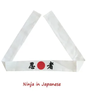 Japanese Hachimaki Headband with Ninja Japanese symbols