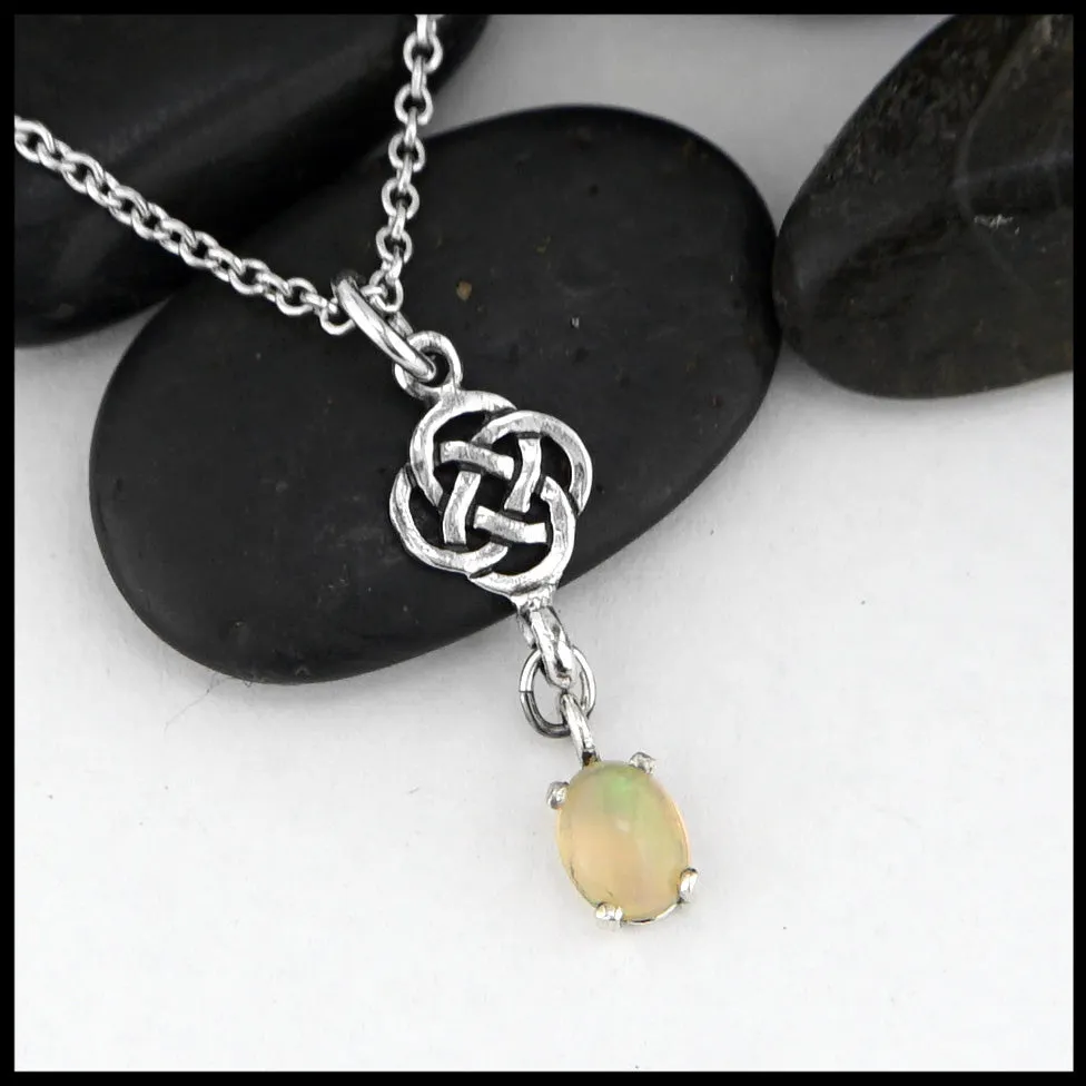Josephine's Knot Pendant with Opal