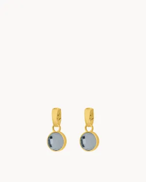 June Birthstone Strength Dainty Signature Earring Pendants, Gold